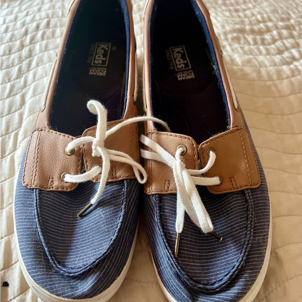 Keds Black and Tan Casual Boat Shoes Size 11 Ladies